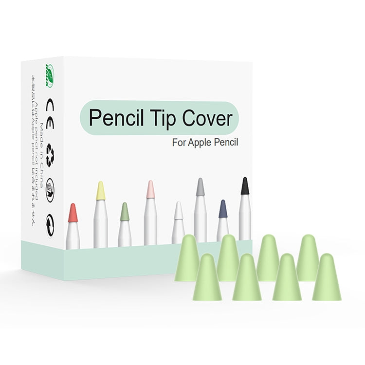 8 PCS / Set Universal Wearable Stylus Nib Cover For Apple Pencil 1 / 2(Green) - Pencil Accessories by buy2fix | Online Shopping UK | buy2fix