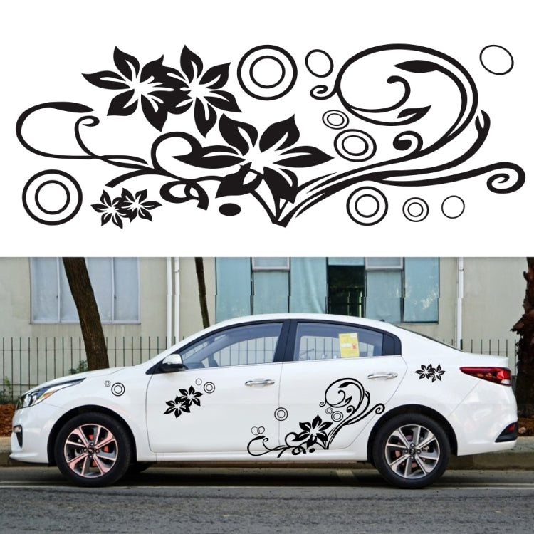 2 PCS/Set D-75 Flower Vine Pattern Car Modified Decorative Sticker(Red) - In Car by buy2fix | Online Shopping UK | buy2fix