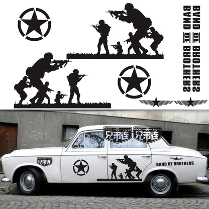 2 PCS/Set D-135 Band of Brothers Pattern Car Modified Decorative Sticker(Yellow) - In Car by buy2fix | Online Shopping UK | buy2fix