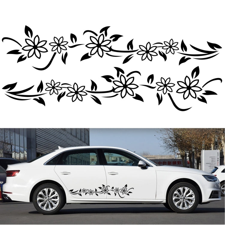 2 PCS/Set D-378 Flower Totem Pattern Car Modified Decorative Sticker(Yellow) - In Car by buy2fix | Online Shopping UK | buy2fix