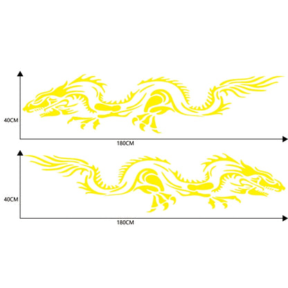 2 PCS/Set D-418 Dragon Totem Tribe Pattern Car Modified Decorative Sticker(Yellow) - In Car by buy2fix | Online Shopping UK | buy2fix