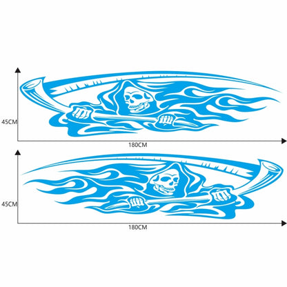 2 PCS/Set D-435 Grim Reaper Pattern Car Modified Decorative Sticker(Blue) - In Car by buy2fix | Online Shopping UK | buy2fix