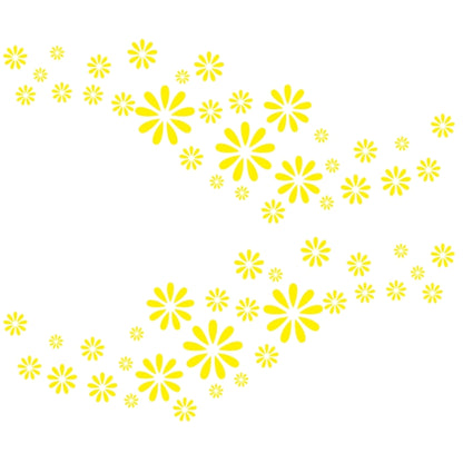 2 PCS/Set D-483 Flower Pattern Car Modified Decorative Sticker(Yellow) - In Car by buy2fix | Online Shopping UK | buy2fix