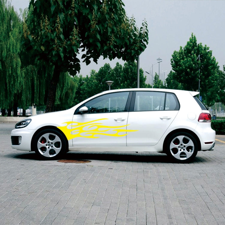 2 PCS/Set D-751 Flame Pattern Car Modified Decorative Sticker(Yellow) - In Car by buy2fix | Online Shopping UK | buy2fix