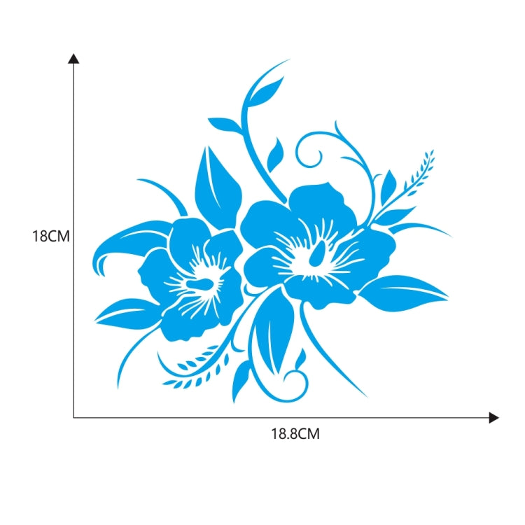 D-798 Flowers Bloom Pattern Car Modified Decorative Sticker(Blue) - In Car by buy2fix | Online Shopping UK | buy2fix