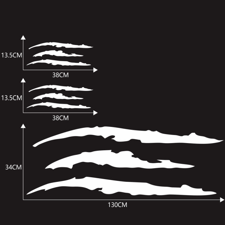 D-865 Claw Scratches Pattern Car Modified Decorative Sticker(White) - In Car by buy2fix | Online Shopping UK | buy2fix