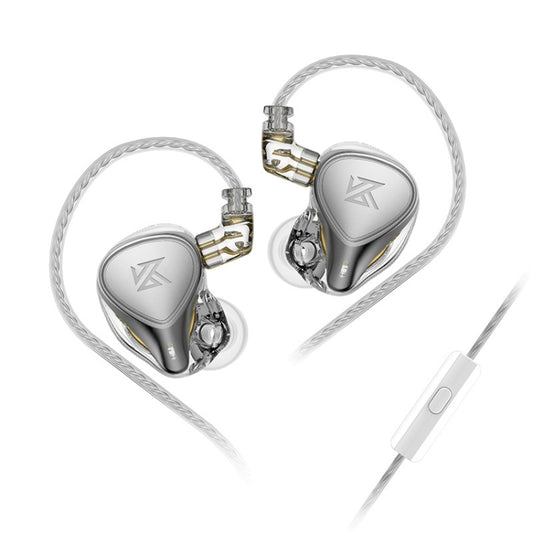 KZ-ZEX PRO 1.2m Electrostatic Coil Iron Hybrid In-Ear Headphones, Style:With Microphone(Pearl Chrome) - In Ear Wired Earphone by KZ | Online Shopping UK | buy2fix