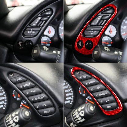 2 in 1 Car Carbon Fiber Sides Speedometer Sticker for Chevrolet Corvette C5 1998-2004, Left Drive(Red) - In Car by buy2fix | Online Shopping UK | buy2fix