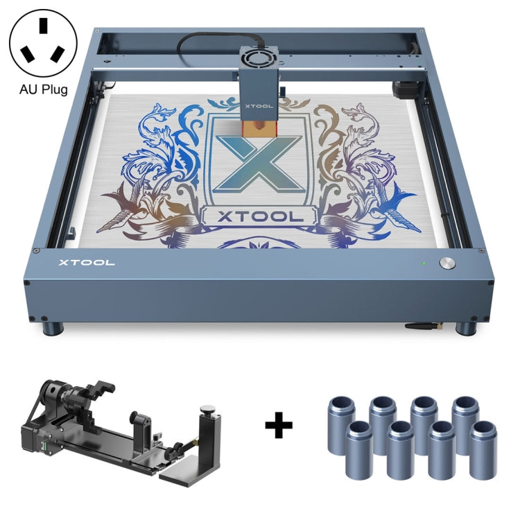 XTOOL D1 Pro-20W High Accuracy DIY Laser Engraving & Cutting Machine + Rotary Attachment + Raiser Kit, Plug Type:AU Plug(Metal Gray) - DIY Engraving Machines by XTOOL | Online Shopping UK | buy2fix