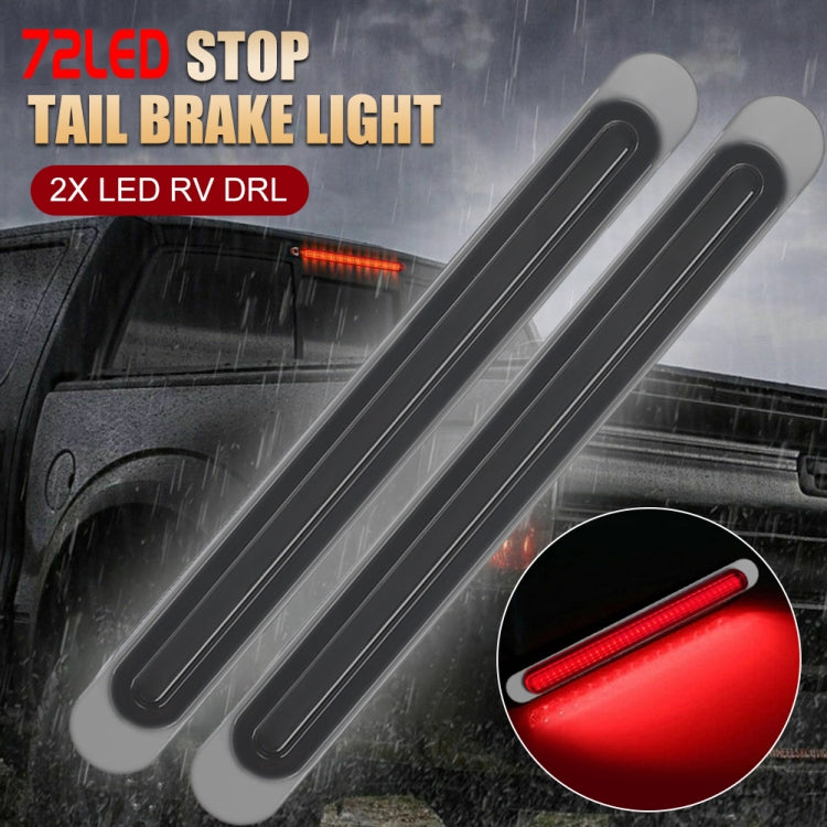 2 PCS 72LEDs Two-color Brake Turn Tail Light(Transparent Shell Red Light + Flowing Yellow Light) - In Car by buy2fix | Online Shopping UK | buy2fix