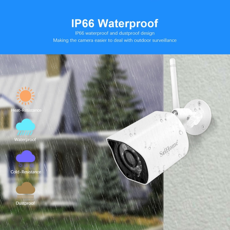 SriHome SH034 5.0MP Mini Dual 2.4 / 5G WiFi Outdoor Waterproof Video Surveillance Color Night Vision Security CCTV Cam, Plug Type:US Plug(White) - Security by buy2fix | Online Shopping UK | buy2fix