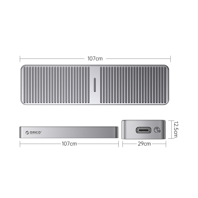 ORICO M222C3-G2-GY USB3.1 Gen2 Type-C 10Gbps M.2 NVMe SSD Enclosure(Grey) - HDD Enclosure by ORICO | Online Shopping UK | buy2fix