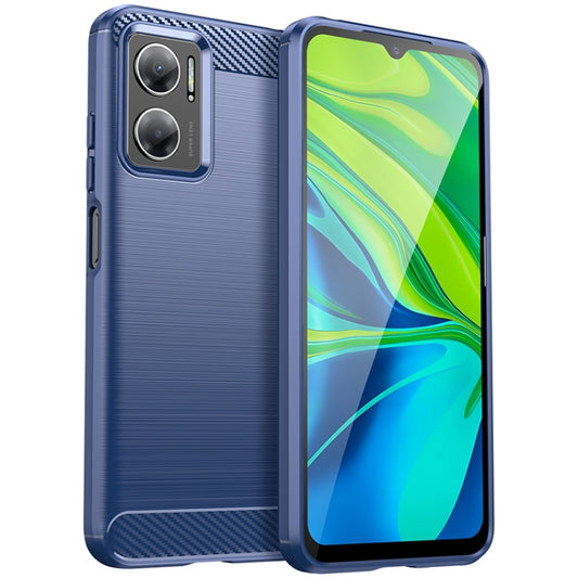 For Xiaomi Redmi 10 Prime+ 5G Brushed Texture Carbon Fiber TPU Case(Blue) - Xiaomi Accessories by buy2fix | Online Shopping UK | buy2fix