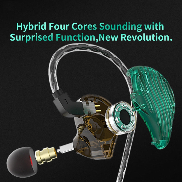 CVJ-CSE Ring Iron Hybrid Music Running Sports In-Ear Wired Headphone, Style:With Mic(Green) - In Ear Wired Earphone by CVJ | Online Shopping UK | buy2fix