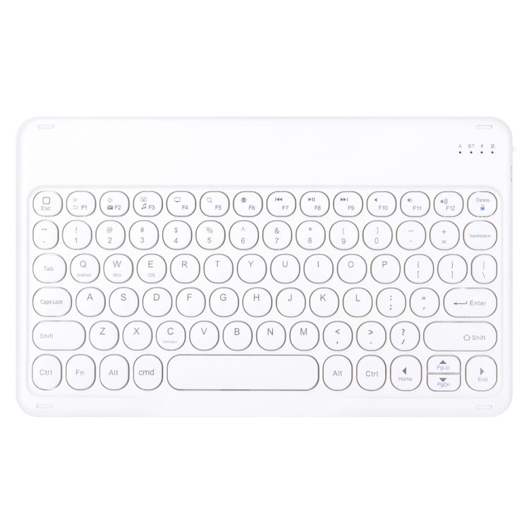 Round Cap Bluetooth Keyboard Leather Case with Pen Slot, without Touchpad For Samsung Galaxy Tab S7(Rose Gold+White Keyboard) - Samsung Keyboard by buy2fix | Online Shopping UK | buy2fix