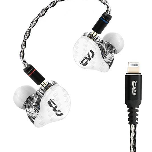 CVJ-CVM Dual Magnetic Ring Iron Hybrid Drive Fashion In-Ear Wired Earphone With Mic Version(White) - In Ear Wired Earphone by CVJ | Online Shopping UK | buy2fix