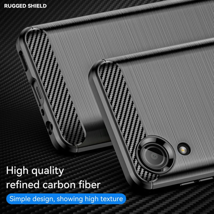 For Samsung Galaxy A03 Core Brushed Texture Carbon Fiber TPU Phone Case(Black) - Galaxy Phone Cases by buy2fix | Online Shopping UK | buy2fix