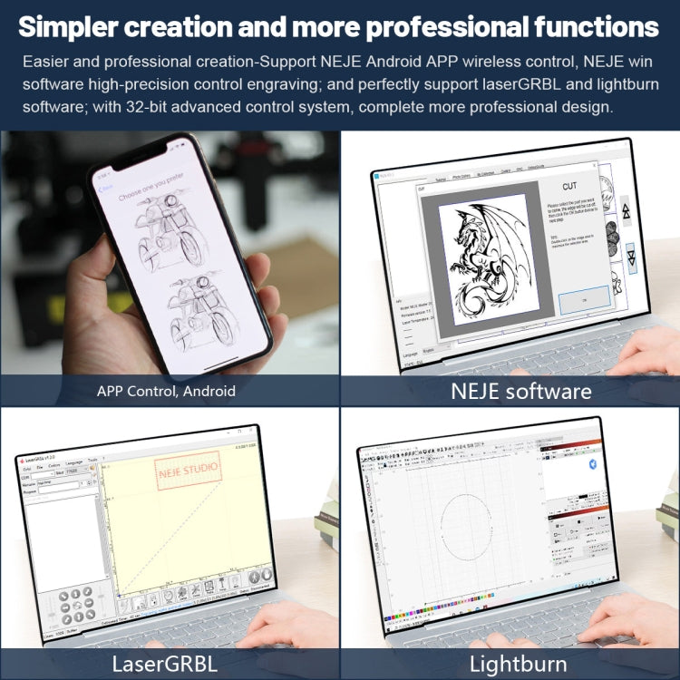 NEJE MASTER 3 MAX Laser Engraver with A40640 Dual Laser Beam Module(US Plug) - DIY Engraving Machines by NEJE | Online Shopping UK | buy2fix