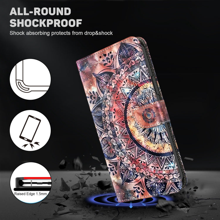 For Samsung Galaxy A52 5G / A52s 3D Painted Leather Phone Case(Colorful Mandala) - Galaxy Phone Cases by buy2fix | Online Shopping UK | buy2fix