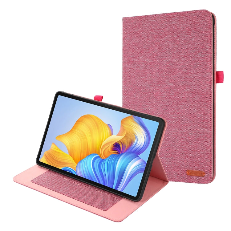 For Honor Pad 8 Fabric PU + TPU Flip Tablet Leather Case(Rose Red) - For Huawei by buy2fix | Online Shopping UK | buy2fix