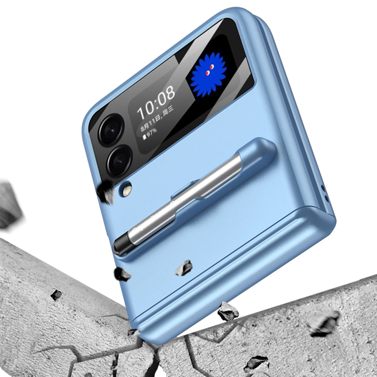 For Samsung Galaxy Z Flip4 GKK Magnetic Full Coverage Phone Flip Case with Pen(Blue) - Samsung Accessories by GKK | Online Shopping UK | buy2fix