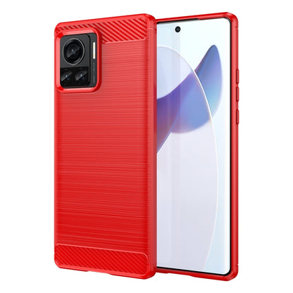 For Motorola Moto X30 Pro/Edge 30 Ultra Brushed Texture Carbon Fiber TPU Phone Case(Red) - Motorola Cases by buy2fix | Online Shopping UK | buy2fix