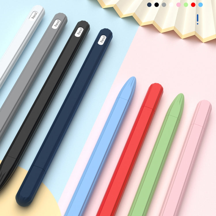 3 in 1 Striped Liquid Silicone Stylus Case with Two Tip Caps For Apple Pencil 1(Sky Blue) - Pencil Accessories by buy2fix | Online Shopping UK | buy2fix