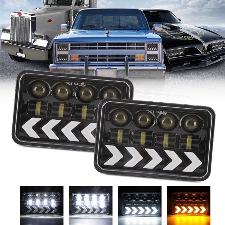 1 Pair 5 inch Square Fishbone Running Water Turn Signal Light - In Car by buy2fix | Online Shopping UK | buy2fix