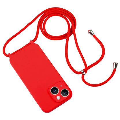 For iPhone 14 Crossbody Lanyard Liquid Silicone Case(Red) - iPhone 14 Cases by buy2fix | Online Shopping UK | buy2fix