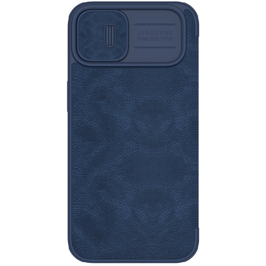 For iPhone 14 Plus  NILLKIN QIN Series Pro Crazy Horse Texture Leather Case(Blue) - iPhone 14 Plus Cases by NILLKIN | Online Shopping UK | buy2fix