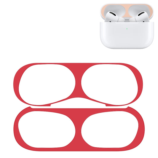 For Apple AirPods Pro 2 Wireless Earphone Protective Case Metal Sticker(Red) - Protective Sticker by buy2fix | Online Shopping UK | buy2fix