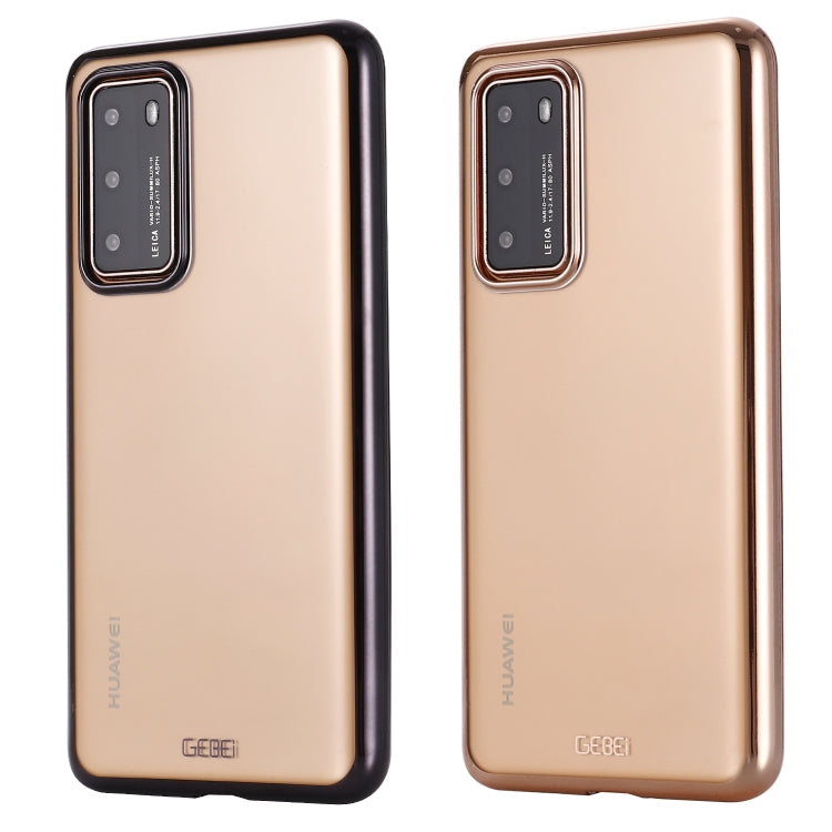 For Huawei P40 GEBEI Plating TPU Shockproof Protective Case(Black) - Huawei Cases by GEBEI | Online Shopping UK | buy2fix
