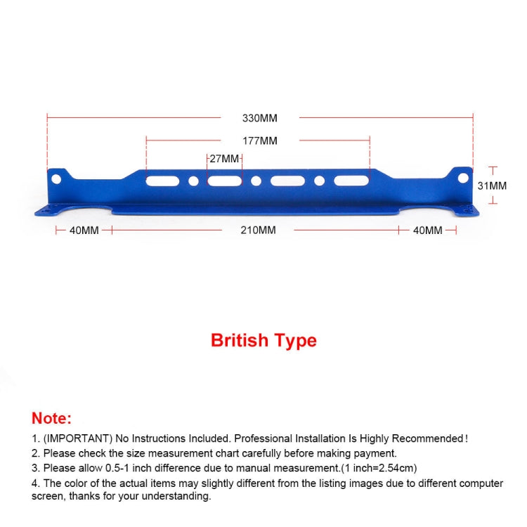 British 330mm Car Engine Oil Cooler Mounting Bracket Kit(Black) - In Car by buy2fix | Online Shopping UK | buy2fix