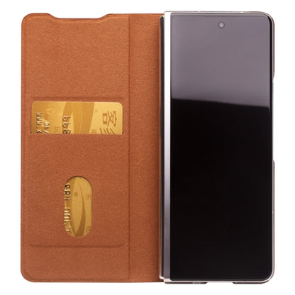 For Samsung Galaxy Z Fold3 5G/W22 5G QIALINO Ultrathin Genuine Leather Phone Case(Brown) - Galaxy Phone Cases by QIALINO | Online Shopping UK | buy2fix
