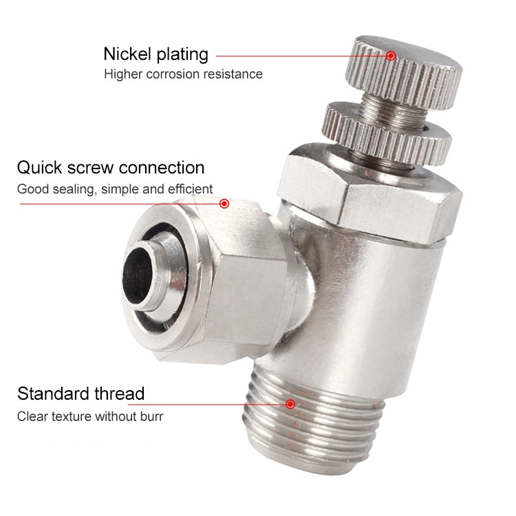 SL10-04 LAIZE Nickel Plated Copper Trachea Quick Fitting Throttle Valve Lock Female Connector -  by LAIZE | Online Shopping UK | buy2fix