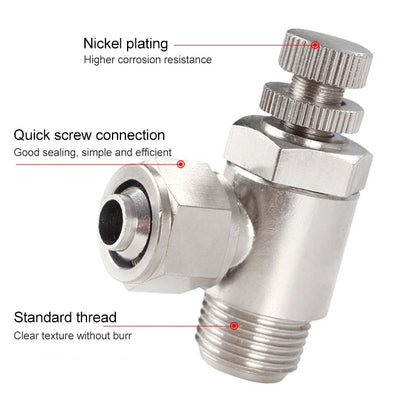 SL12-02 LAIZE Nickel Plated Copper Trachea Quick Fitting Throttle Valve Lock Female Connector -  by LAIZE | Online Shopping UK | buy2fix