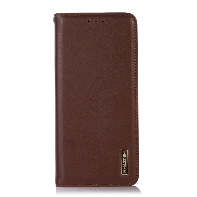 For Samsung Galaxy S23 5G KHAZNEH Nappa Top Layer Cowhide Leather Phone Case(Brown) - Galaxy S23 5G Cases by buy2fix | Online Shopping UK | buy2fix