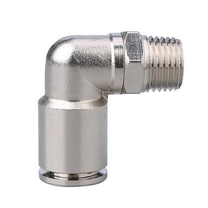 PL8-04 LAIZE Nickel Plated Copper Elbow Male Thread Pneumatic Quick Fitting Connector -  by LAIZE | Online Shopping UK | buy2fix
