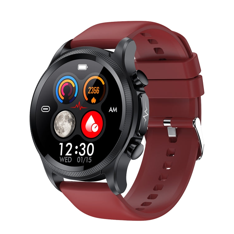 E400 1.39 inch HD Round Screen TPU Watch Strap Smart Watch Supports ECG Monitoring/Non-invasive Blood Sugar(Red) - Smart Wear by buy2fix | Online Shopping UK | buy2fix