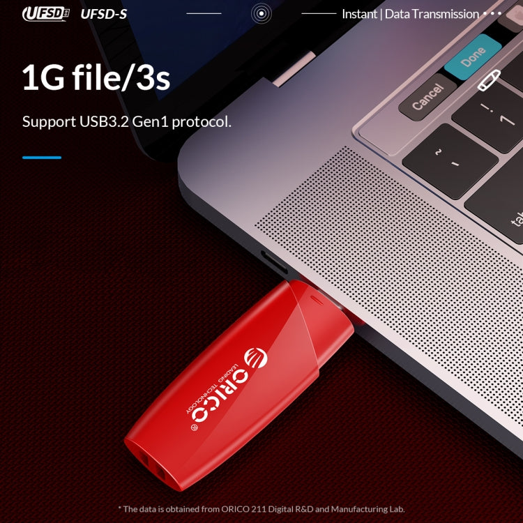 ORICO UFS Flash Drive, Read: 450MB/s, Write: 350MB/s, Memory:128GB, Port:Type-C(Black) - USB Flash Drives by ORICO | Online Shopping UK | buy2fix