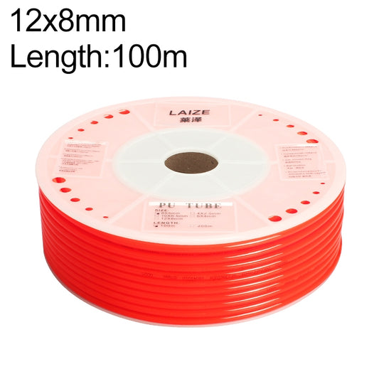 LAIZE Pneumatic Compressor Air Flexible PU Tube, Specification:12x8mm, 100m(Red) - PU Air Pipe by LAIZE | Online Shopping UK | buy2fix