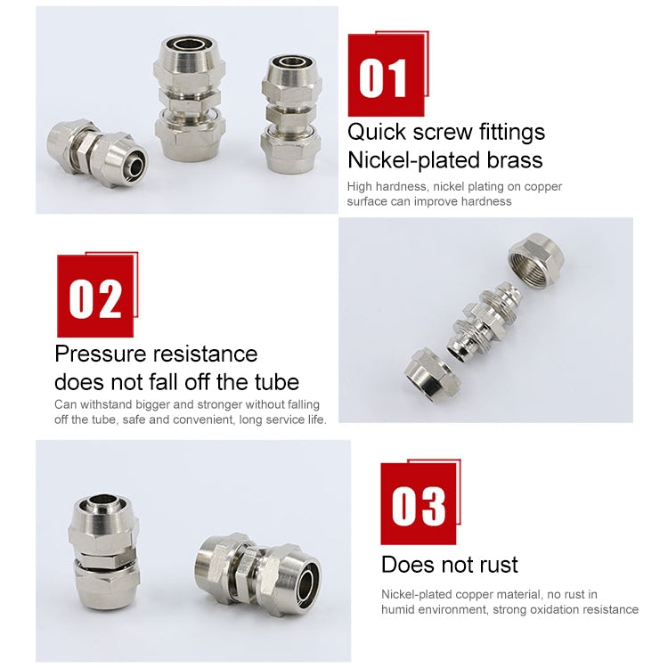 PM-14 LAIZE Nickel Plated Copper Straight Pneumatic Quick Connector -  by LAIZE | Online Shopping UK | buy2fix