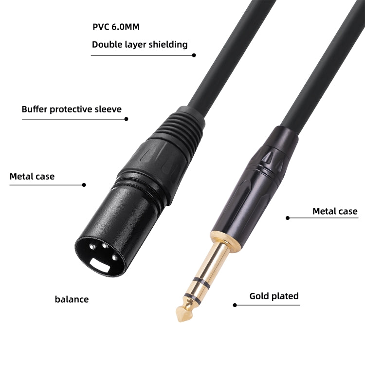 TC145BK19 6.35mm 1/4 inch TRS Male to XLR 3pin Male Audio Cable, Length:10m - Consumer Electronics by buy2fix | Online Shopping UK | buy2fix