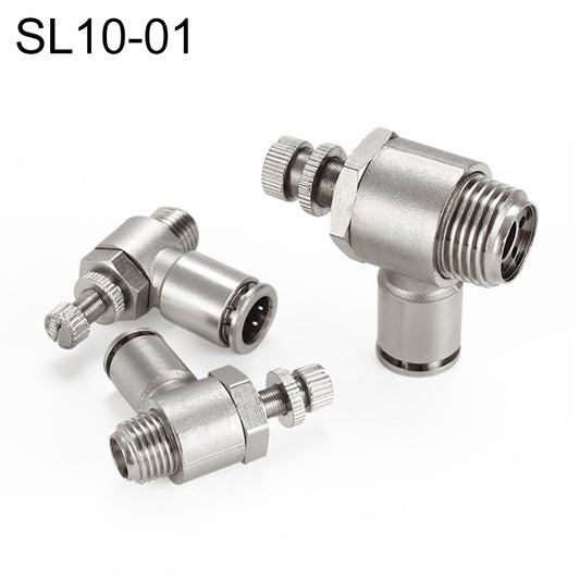 SL10-01 LAIZE Nickel Plated Copper Male Thread Throttle Valve Pneumatic Connector -  by LAIZE | Online Shopping UK | buy2fix