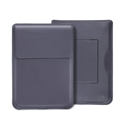 For MacBook 15 / 16 inch PU Leather 4 in 1 Laptop Bag with Functional Bracket(Space Gray) - Protective Bags by buy2fix | Online Shopping UK | buy2fix