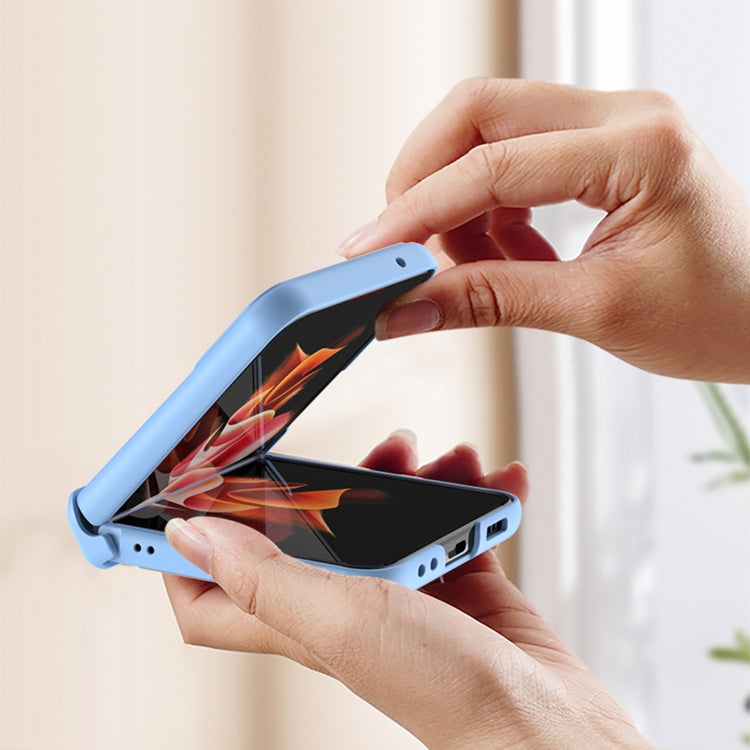 For Samsung Galaxy Z Flip4 GKK Magnetic Fold Hinge Full Coverage Phone Case with Ring Holder(Blue) - Galaxy Z Flip4 5G Cases by GKK | Online Shopping UK | buy2fix