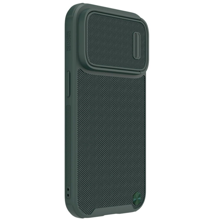 For iPhone 14 Pro NILLKIN Texture MagSafe Camshield PC + TPU Phone Case(Green) - iPhone 14 Pro Cases by NILLKIN | Online Shopping UK | buy2fix