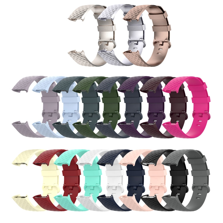 Color Buckle TPU Wrist Strap Watch Band for Fitbit Charge 4 / Charge 3 / Charge 3 SE, Size: L(Navy Blue) - Smart Wear by buy2fix | Online Shopping UK | buy2fix