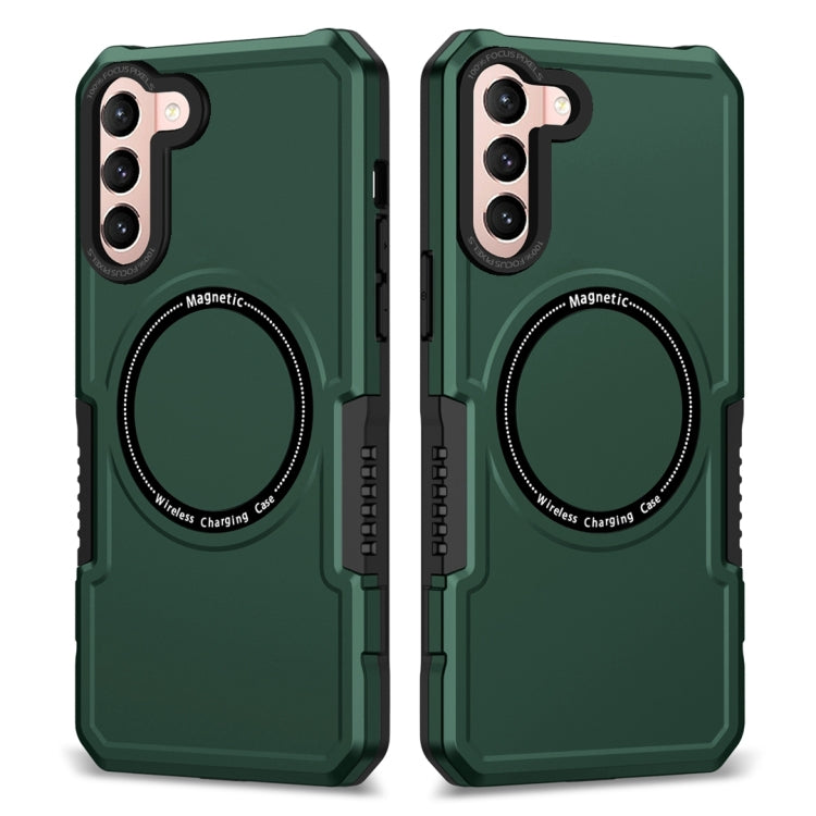 For Samsung Galaxy S21 5G MagSafe Shockproof Armor Phone Case(Dark Green) - Galaxy S21 5G Cases by buy2fix | Online Shopping UK | buy2fix