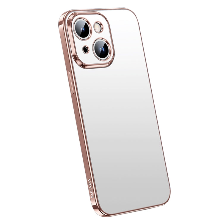 For iPhone 14 SULADA Electroplating Frosted All-inclusive TPU Phone Case(Pink) - iPhone 14 Cases by SULADA | Online Shopping UK | buy2fix